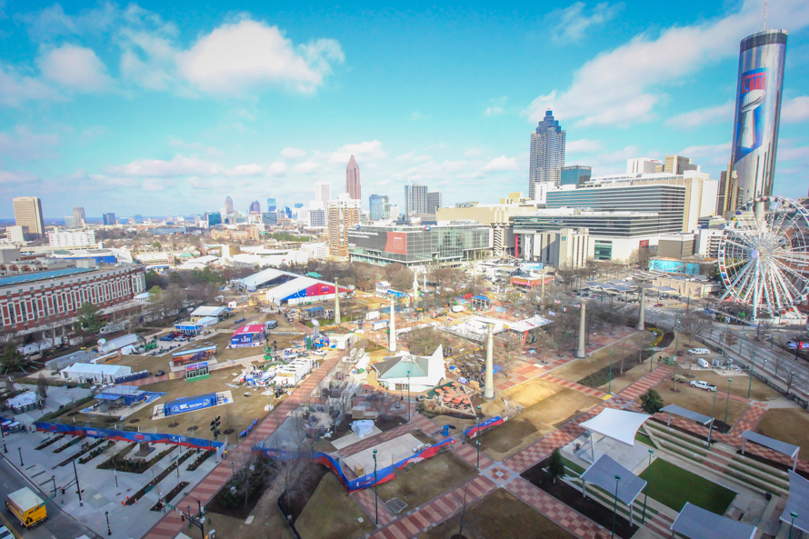 ESPN, NFL Network, 11Alive broadcasting live from Centennial Olympic Park  (Photos) - Atlanta Business Chronicle